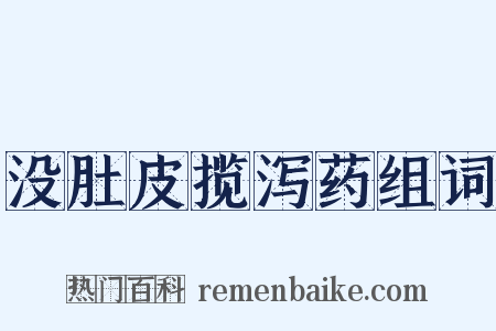 没肚皮揽泻药组词是什么意思的图片